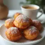 Vanilla French Beignets dusted with powdered sugar