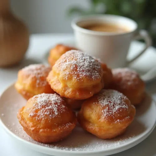 Vanilla French Beignets dusted with powdered sugar
